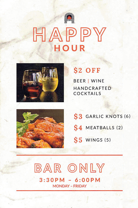 Image of the Happy Hour Offerings