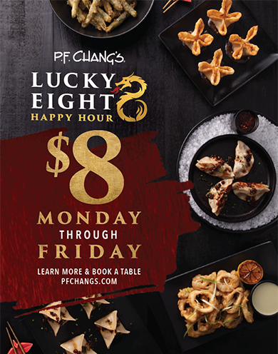Image of a Lucky Eight Happy Hour promotion