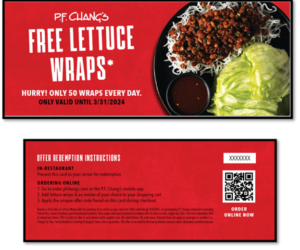 PF Chang’s | Free Lettuce Wraps*